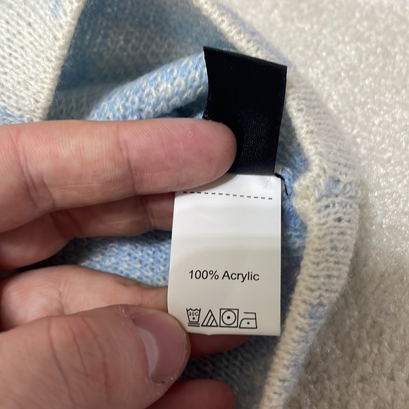 NWOT Shein Curve Baby Blue and Cream
Gingham Knit drop shoulder cardigan. - Picture 7 of 10